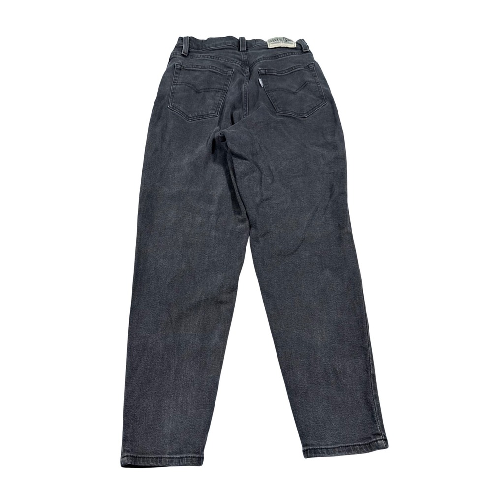 Levi's SilverTab Mom Jean Women 27 Black High Waisted Tapered Denim A3699-0001